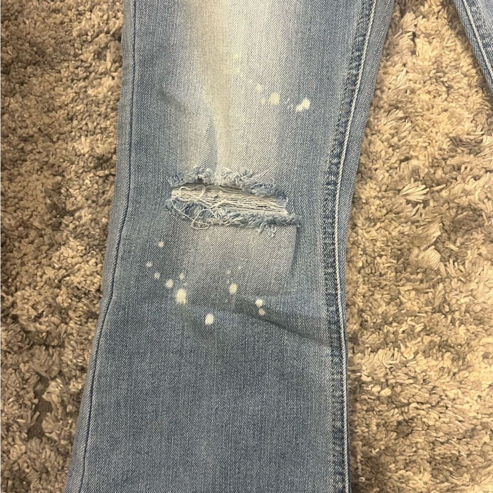 NWT Juicy Couture girls Mid Rise Crop Kick Flare jean stretch 12 Light Wash - Picture 7 of 11